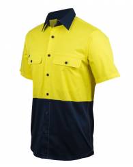 Hi Vis Stretch Work Shirt, Short Sleeved